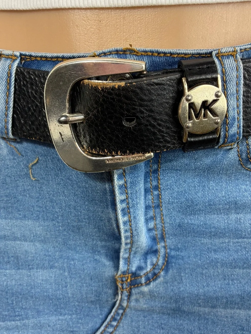 Michael kors leather belt Womens medium